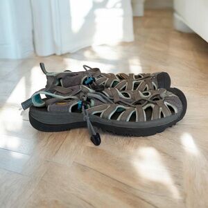 Keen Whisper Women’s 9 Sandals Gray Aqua Outdoor Hiking Water Shoes